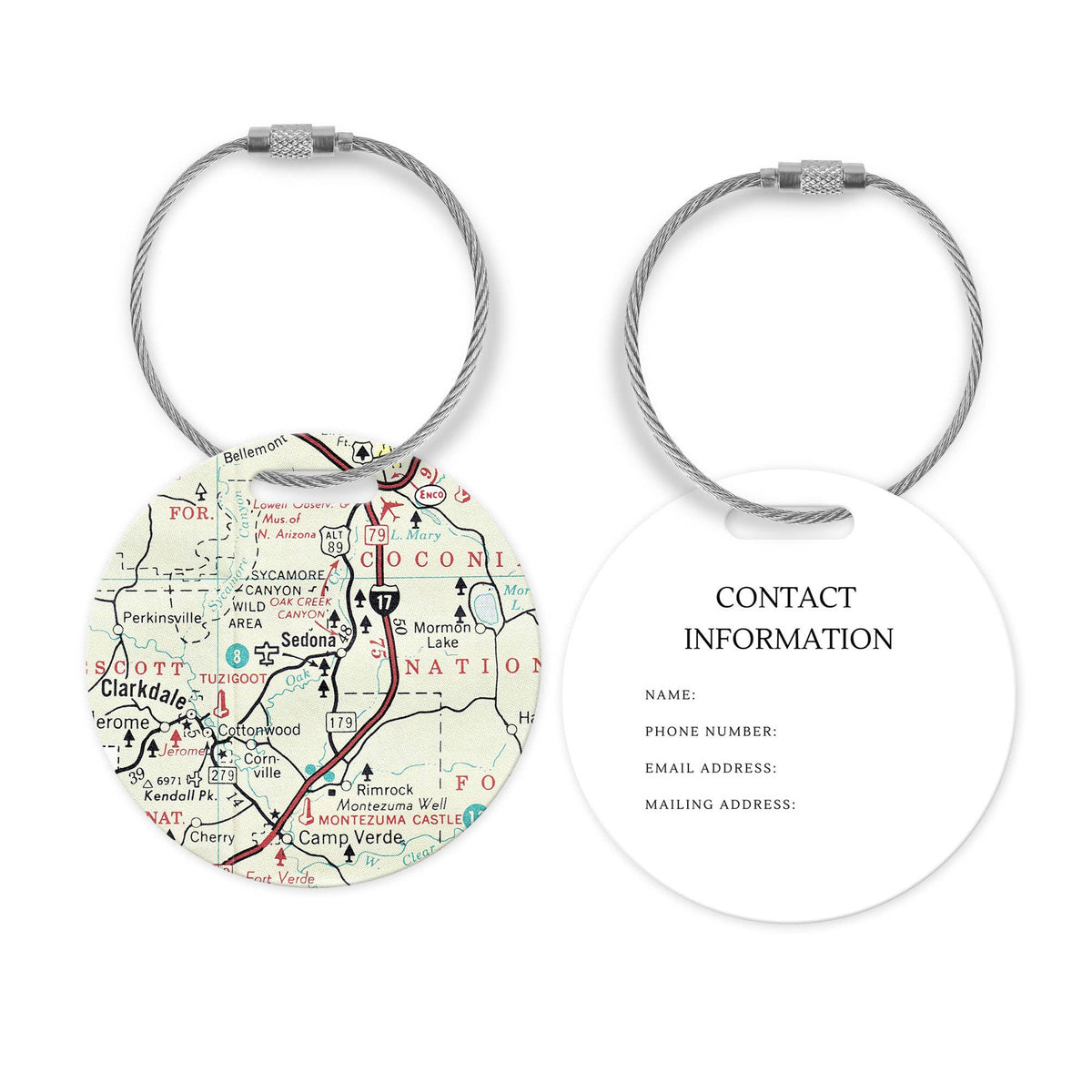 Sedona Arizona Map Luggage Tag
