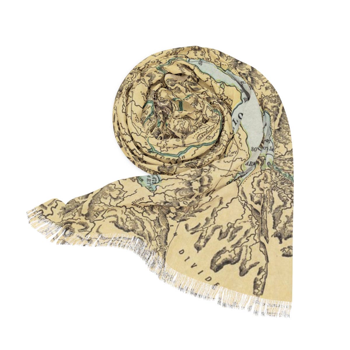 Yellowstone National Park Map Travel Scarf view 2