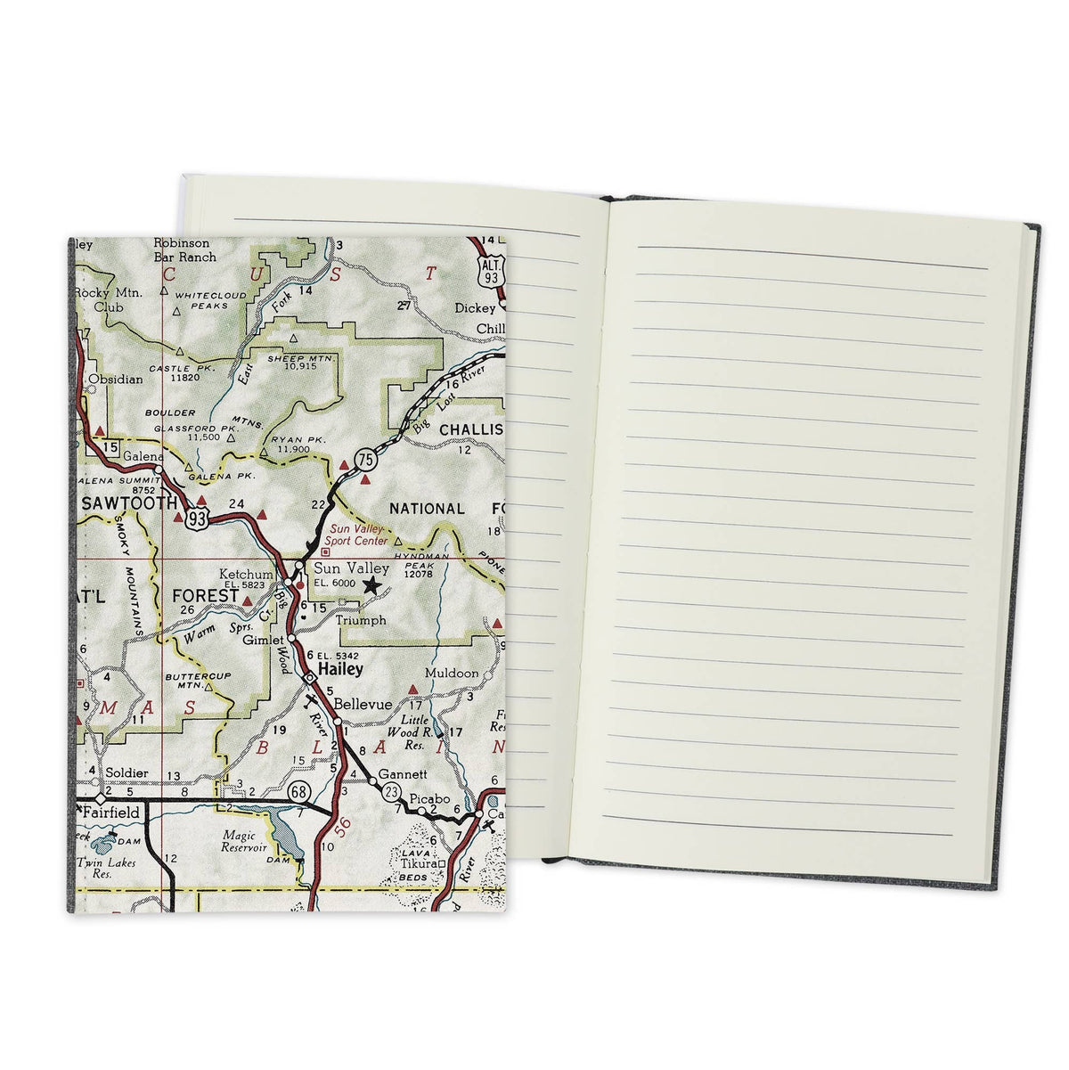 Ketchum Sun Valley Idaho Vintage Map Travel Journal