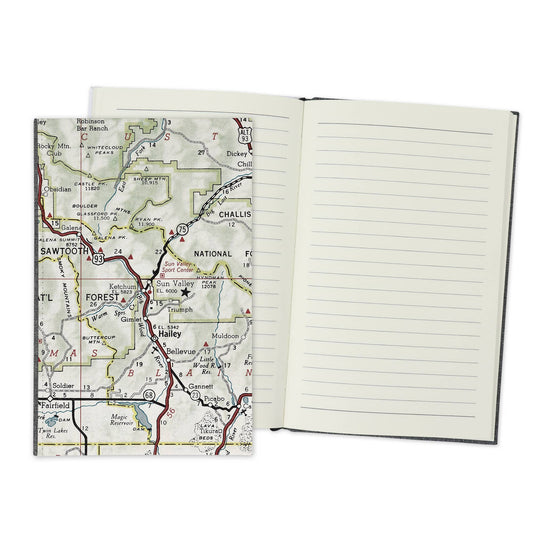Ketchum Sun Valley Idaho Vintage Map Travel Journal