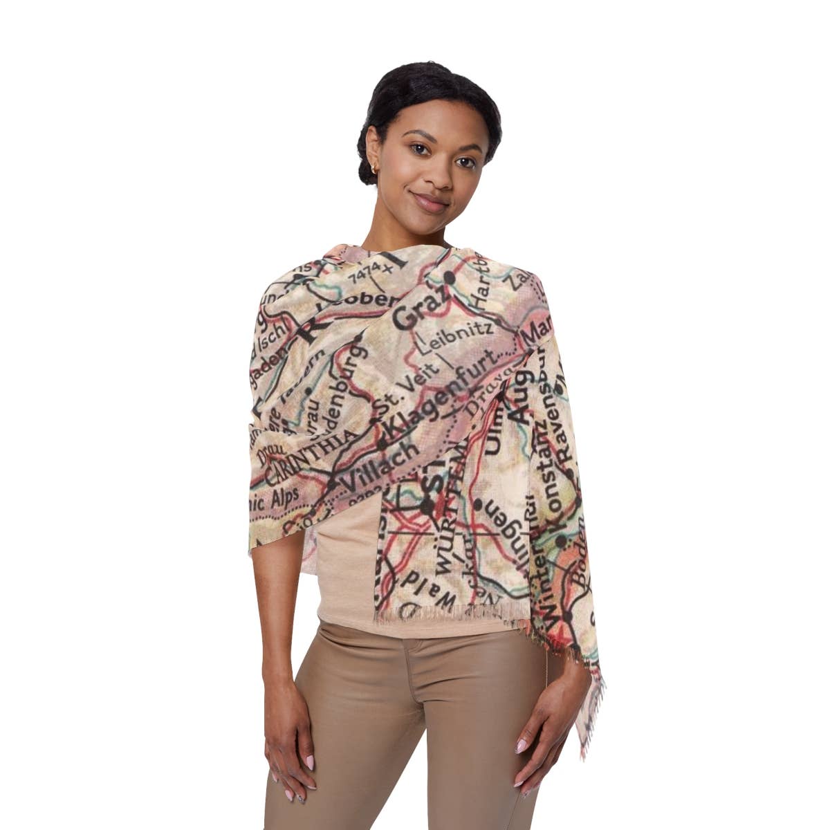 Austria Map Travel Scarf