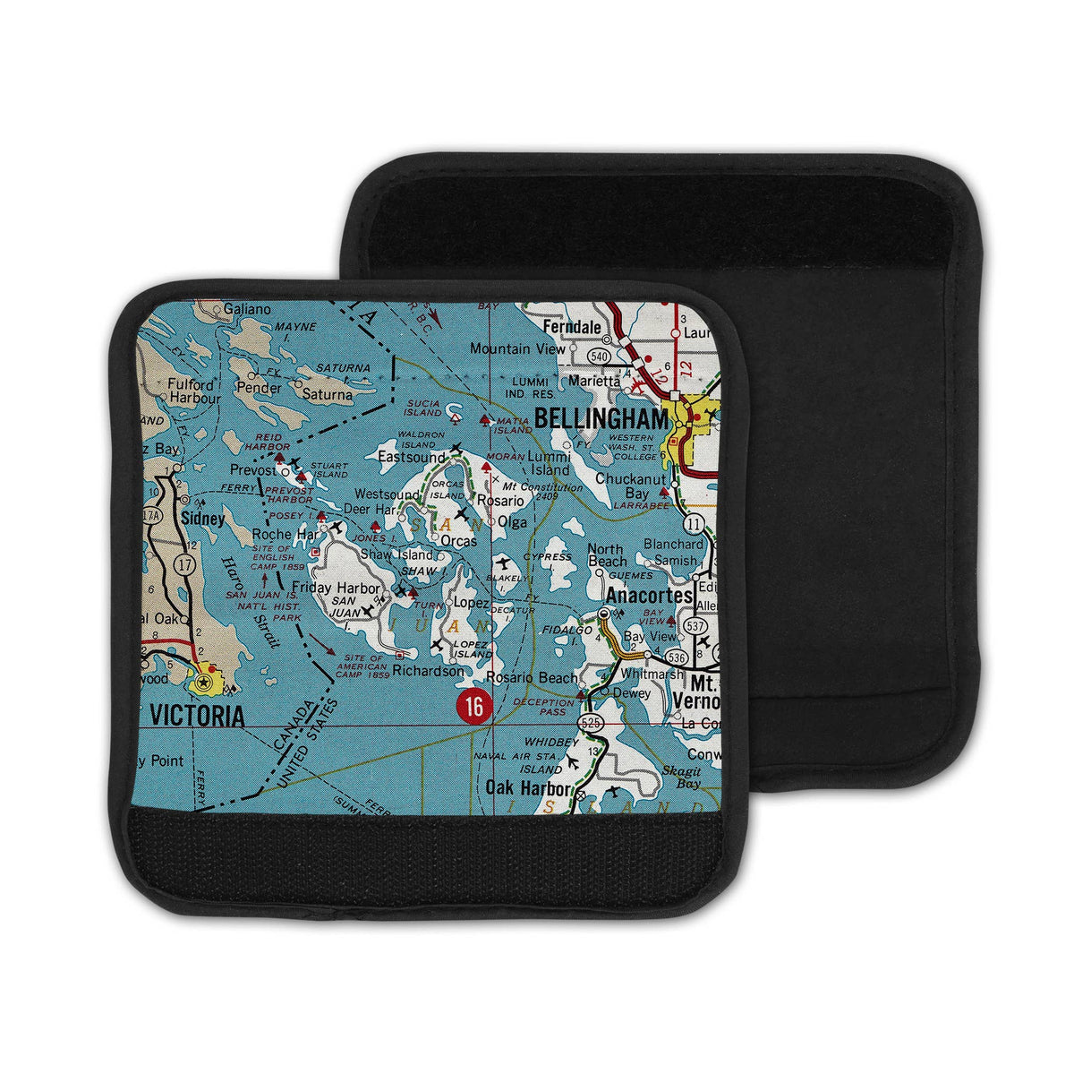 San Juan Islands Washington Map Suitcase Spotter Luggage Handle Wrap view 2