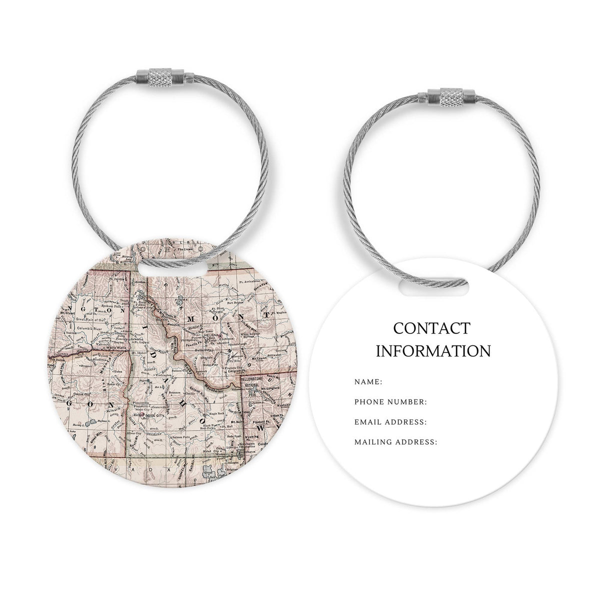 Idaho Map Luggage Tag