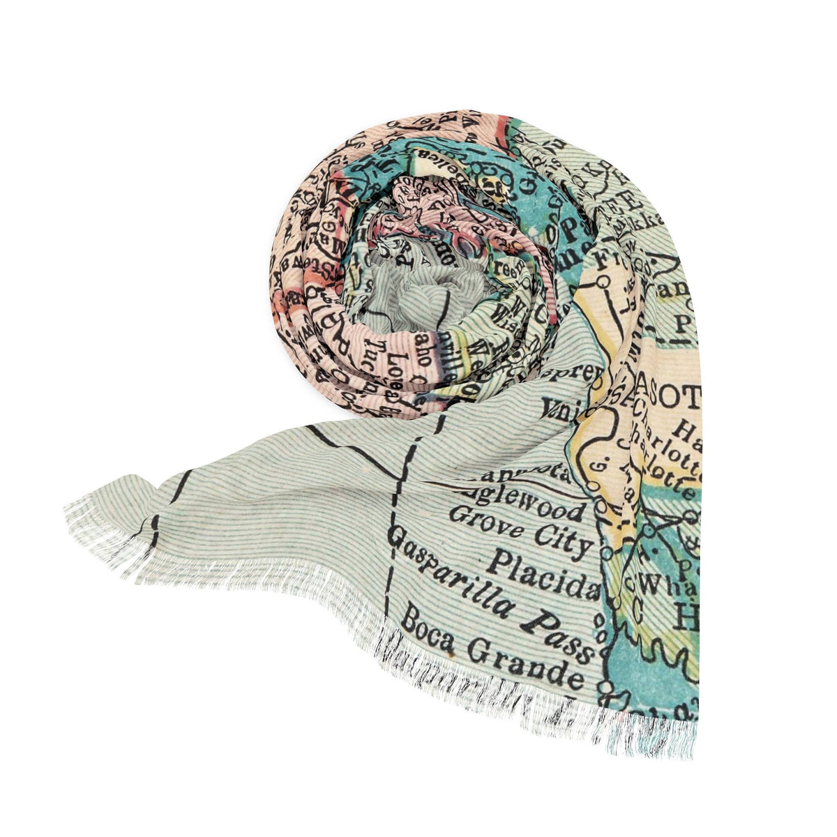 Tampa St Petersburg Florida Map Travel Scarf