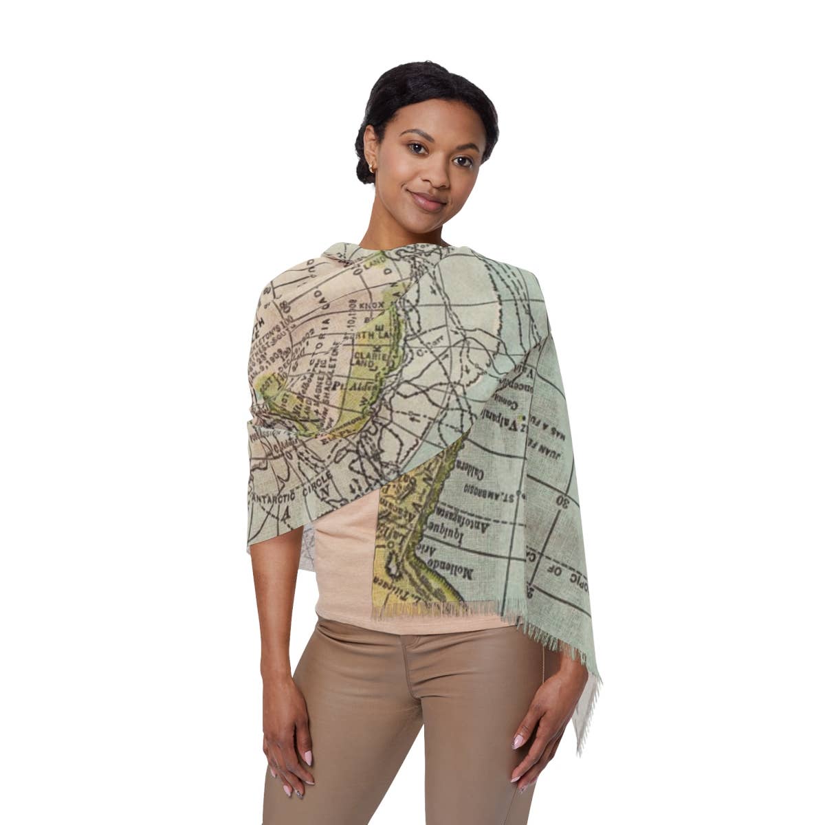 Antarctica Map Travel Scarf view 3