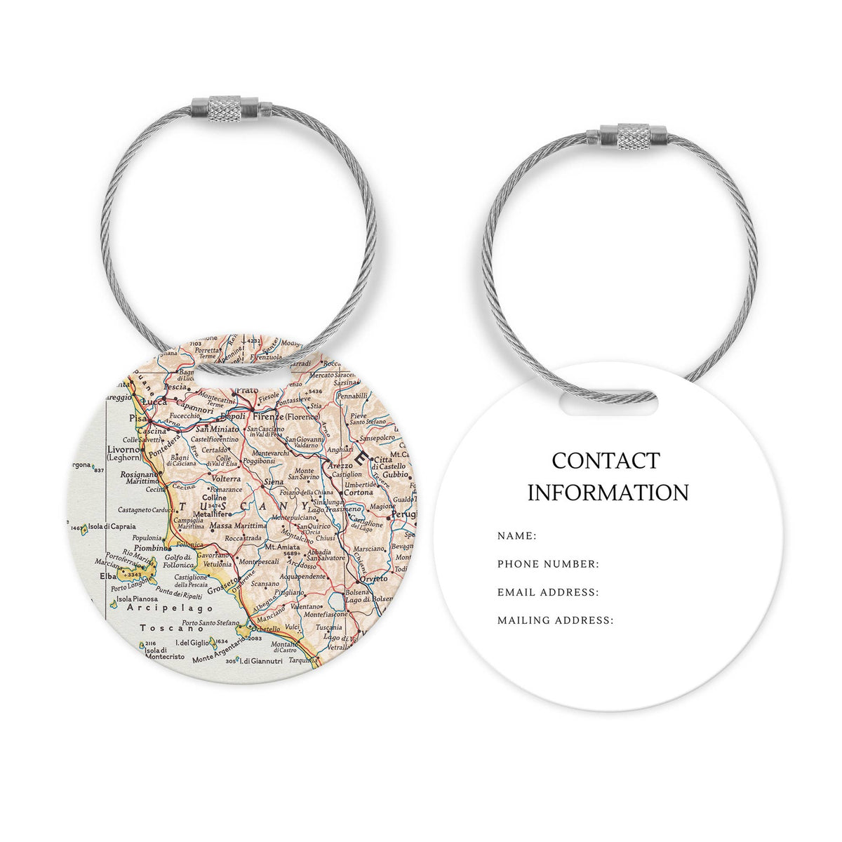 Tuscany Italy Map Luggage Tag
