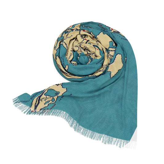 East End Long Island New York Map Travel Scarf