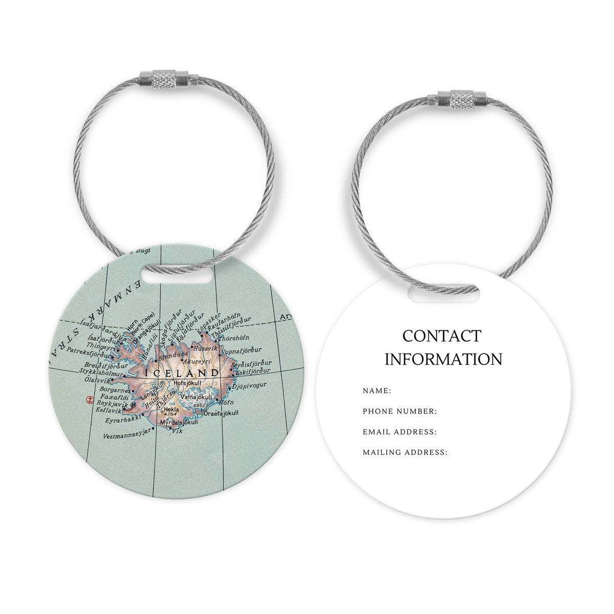 Iceland Map Luggage Tag