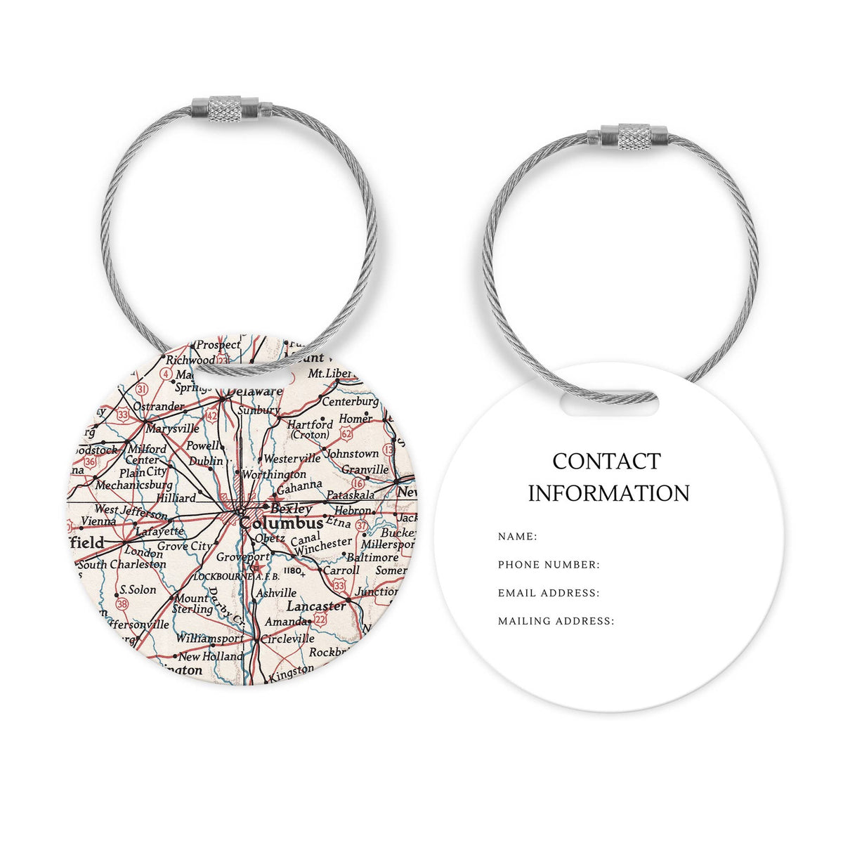 Columbus Ohio Map Luggage Tag and Handle Wrap view 2