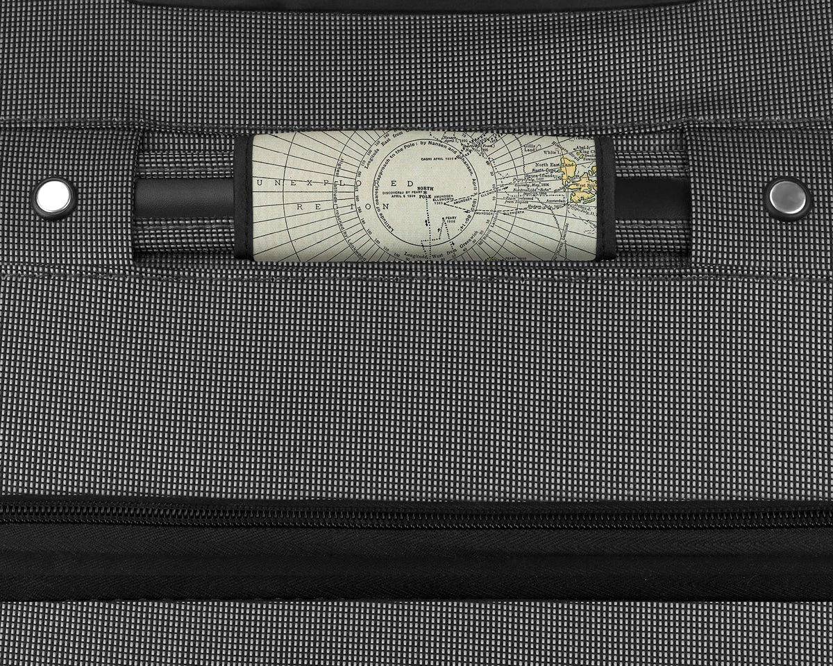 North Pole Arctic Map Suitcase Spotter Luggage Handle Wrap view 2