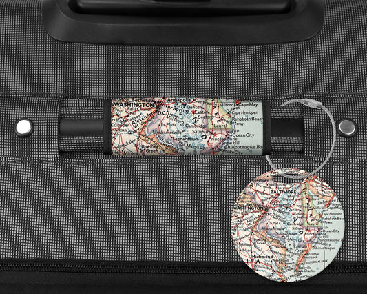 Chesapeake Bay Map Luggage Tag and Handle Wrap