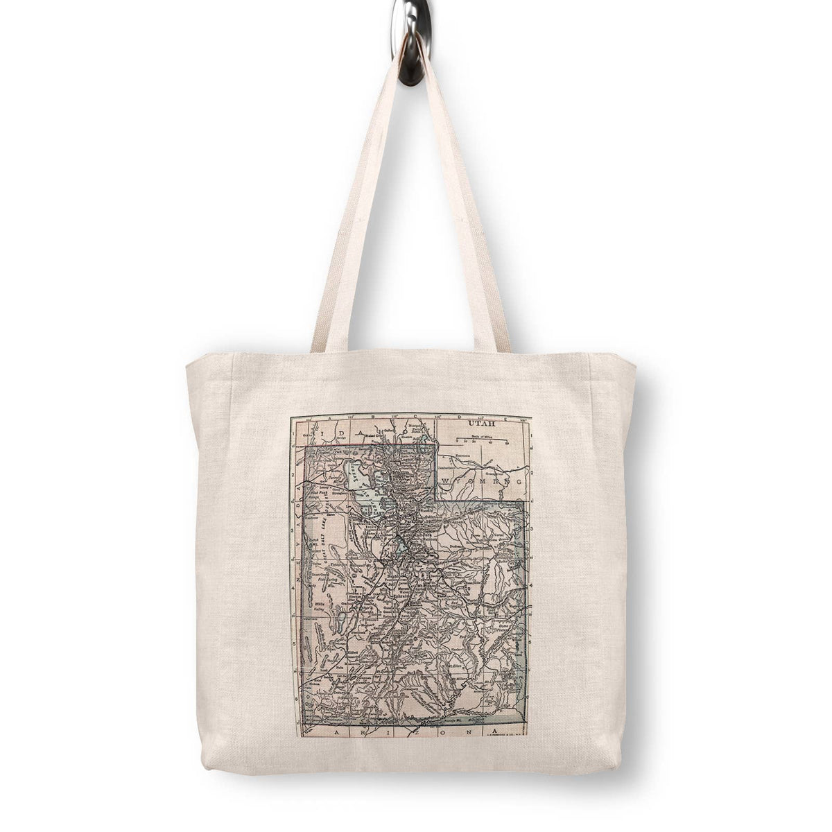 Utah Vintage Map Canvas Tote Bag