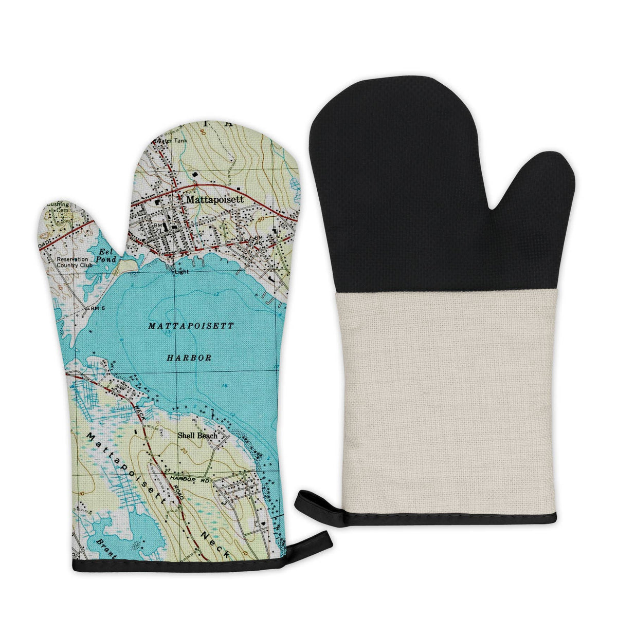 Mattapoisett Massachusetts vintage map oven mitt