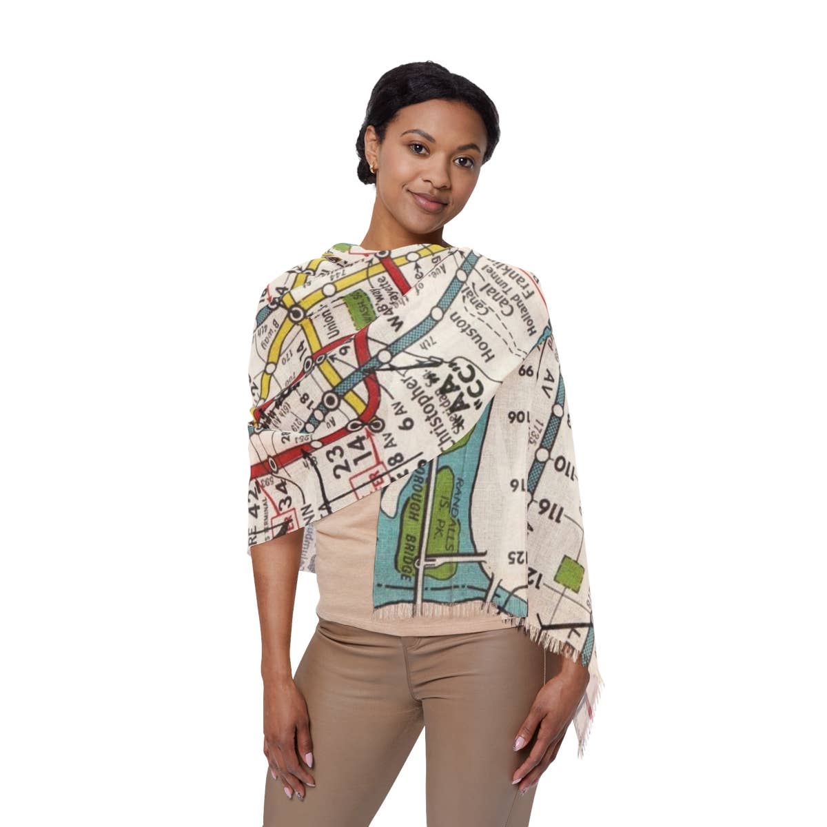 New York City NYC Subway Map Travel Scarf view 3