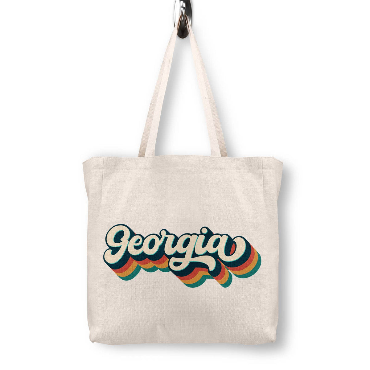 Retro Georgia Canvas Tote Bag