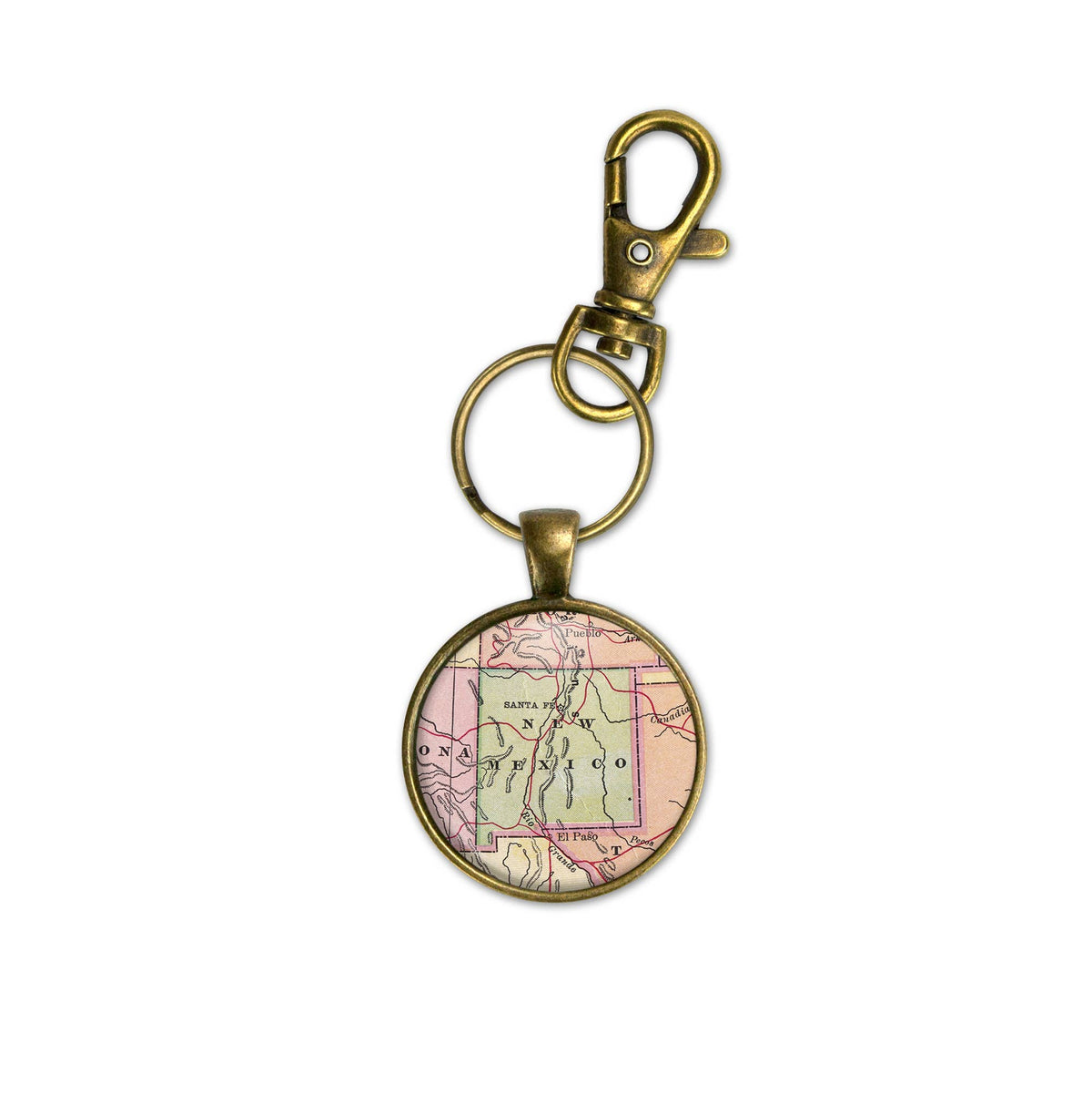 New Mexico vintage map keychain