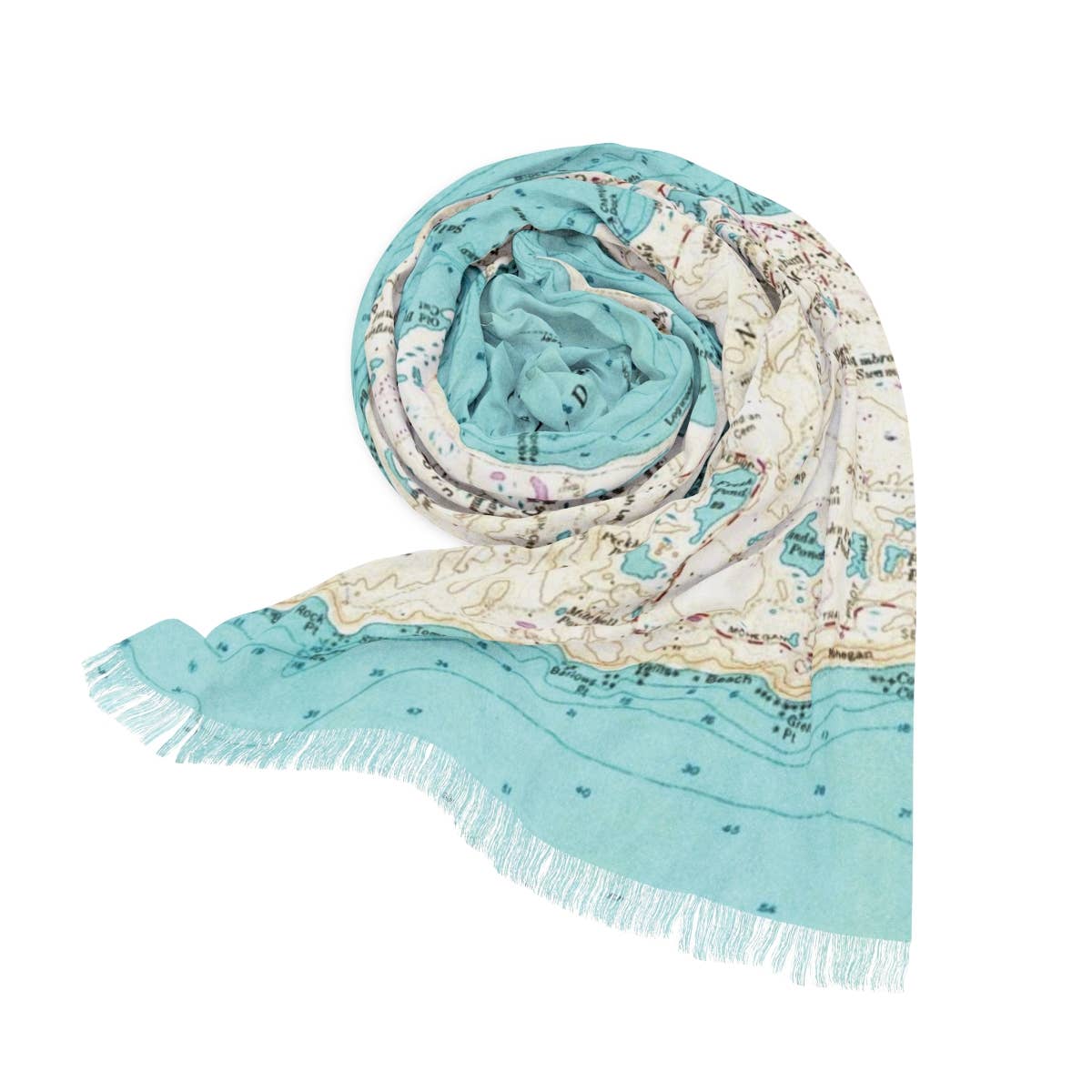 Block Island Rhode Island Map Travel Scarf