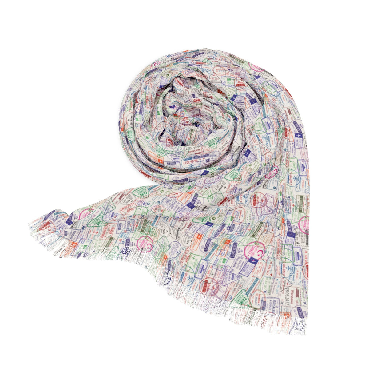 Passport Stamp Travel Scarf