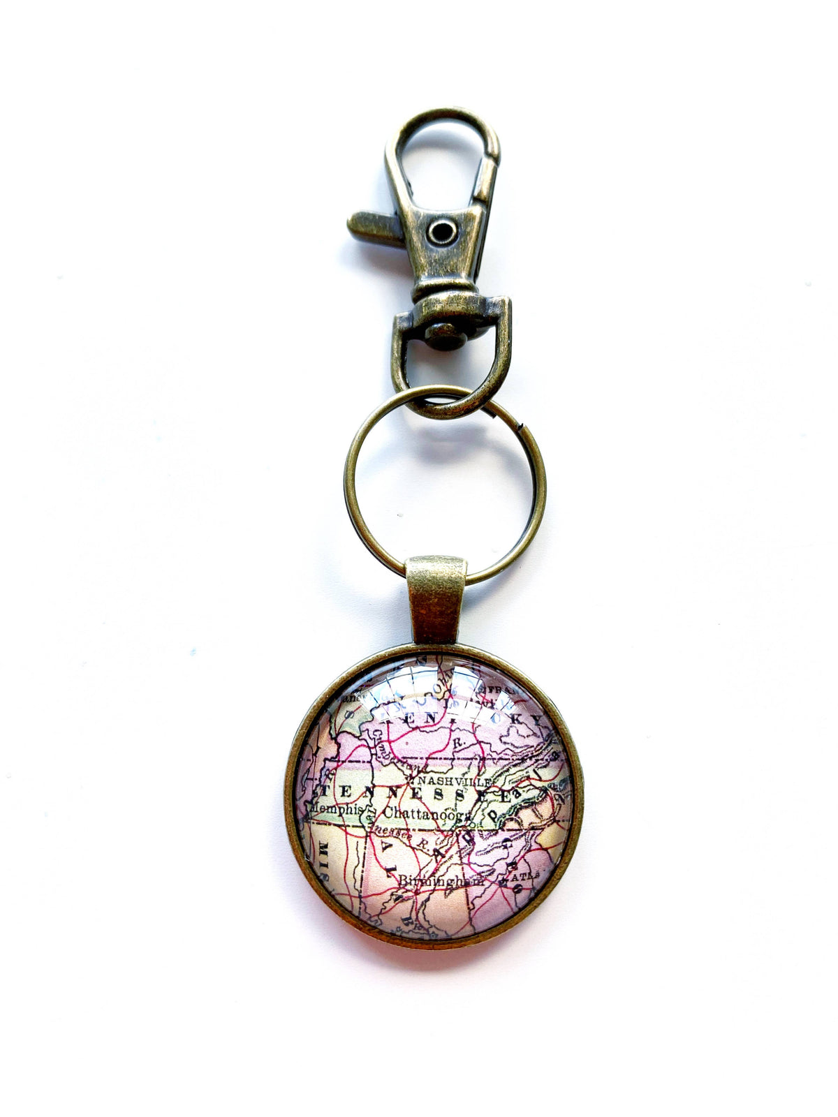 Tennessee vintage map keychain