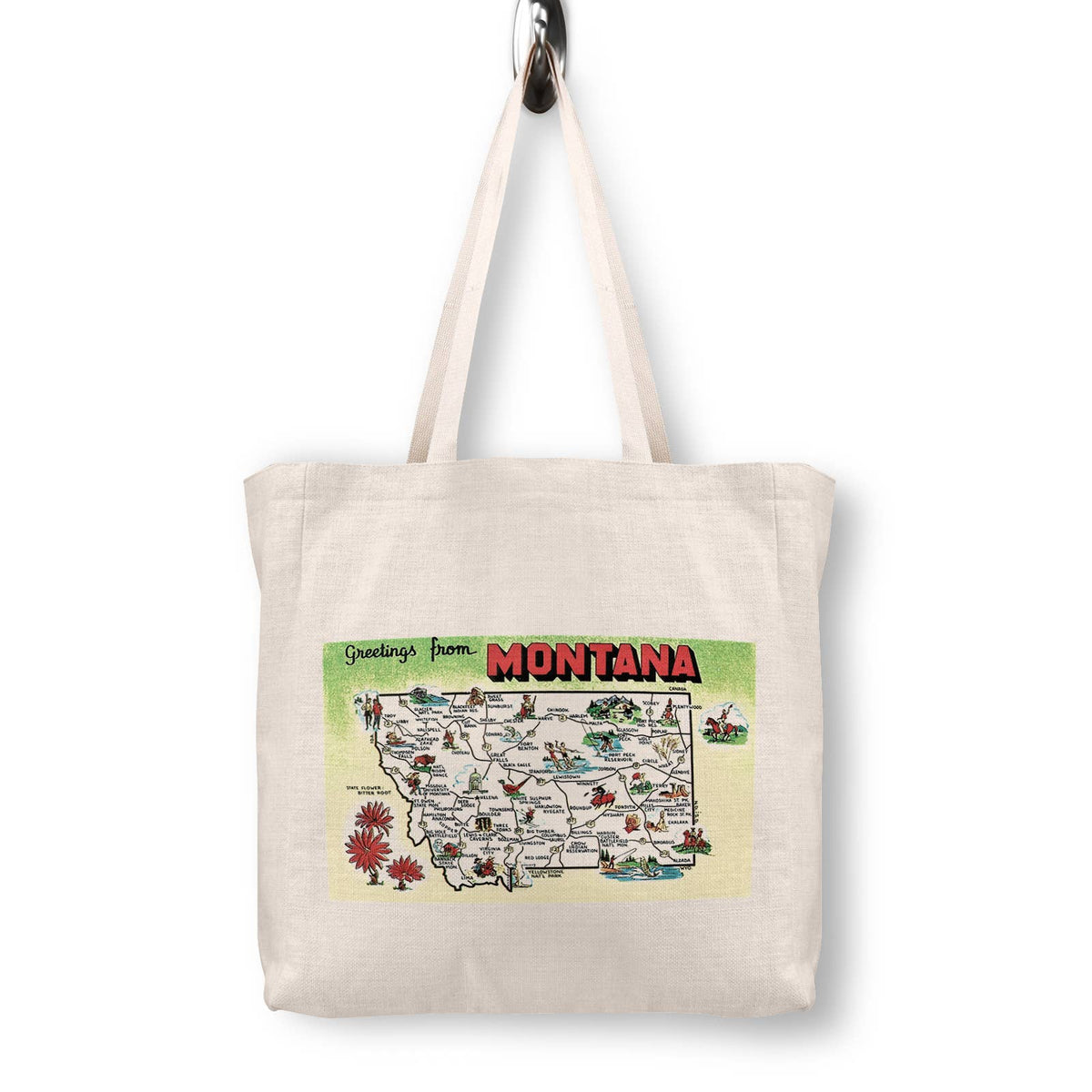 Montana Vintage Postcard Canvas Tote Bag