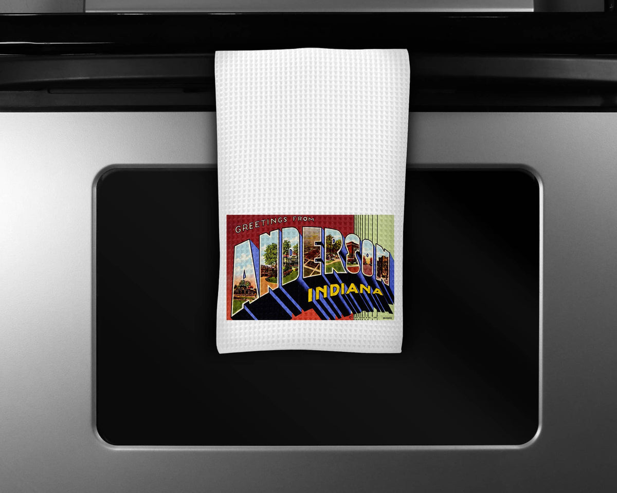 Anderson Indiana map tea towel