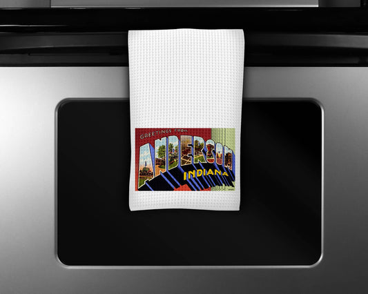 Anderson Indiana map tea towel
