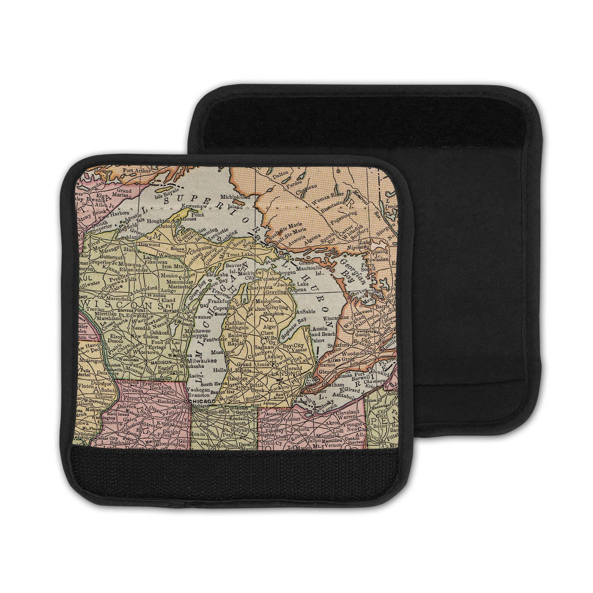 Michigan Map Suitcase Spotter Luggage Handle Wrap view 2