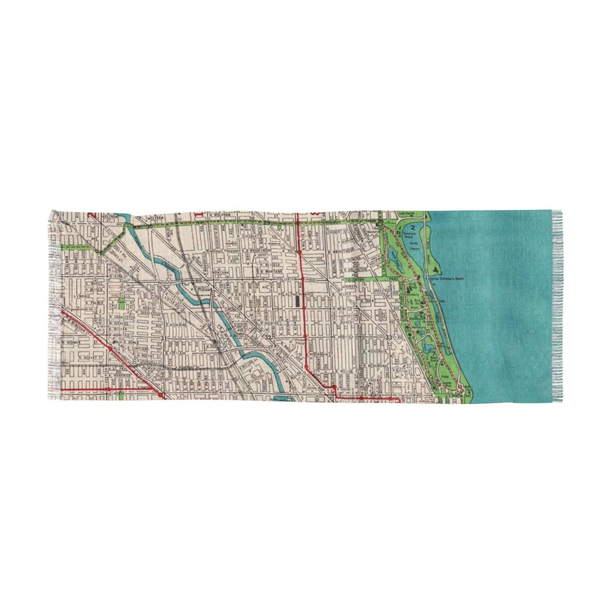 Lincoln Park Chicago Illinois Map Travel Scarf view 2