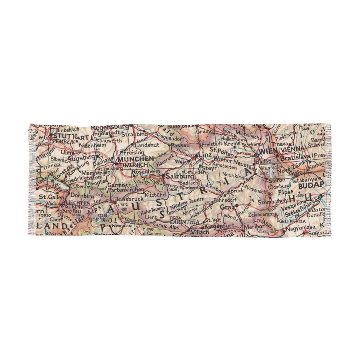 Austria Map Travel Scarf view 4
