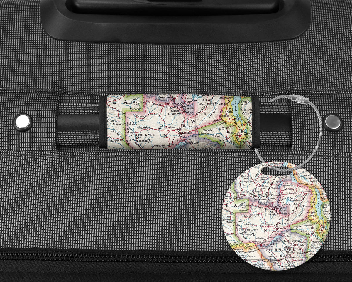 Zambia Map Luggage Tag and Handle Wrap
