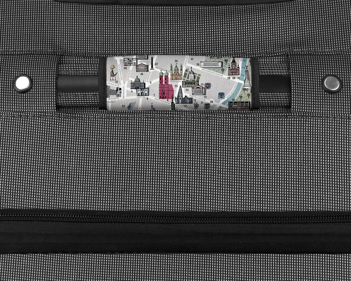 Munich Germany Map Luggage Tag and Handle Wrap view 3