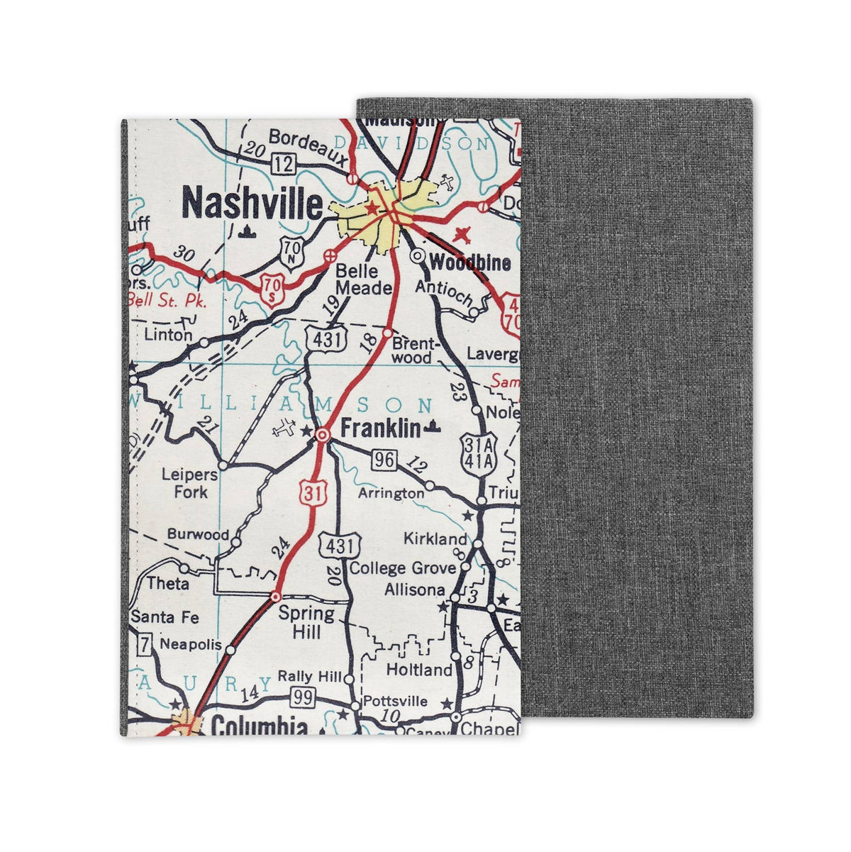 Franklin Tennessee Vintage Map Travel Journal