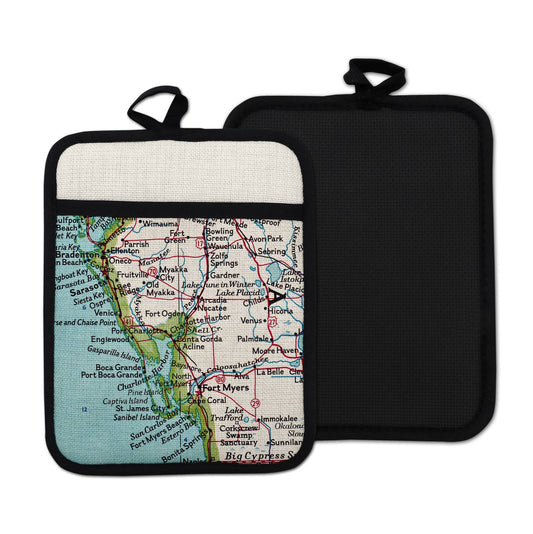 Punta Gorda Florida vintage map hot pad