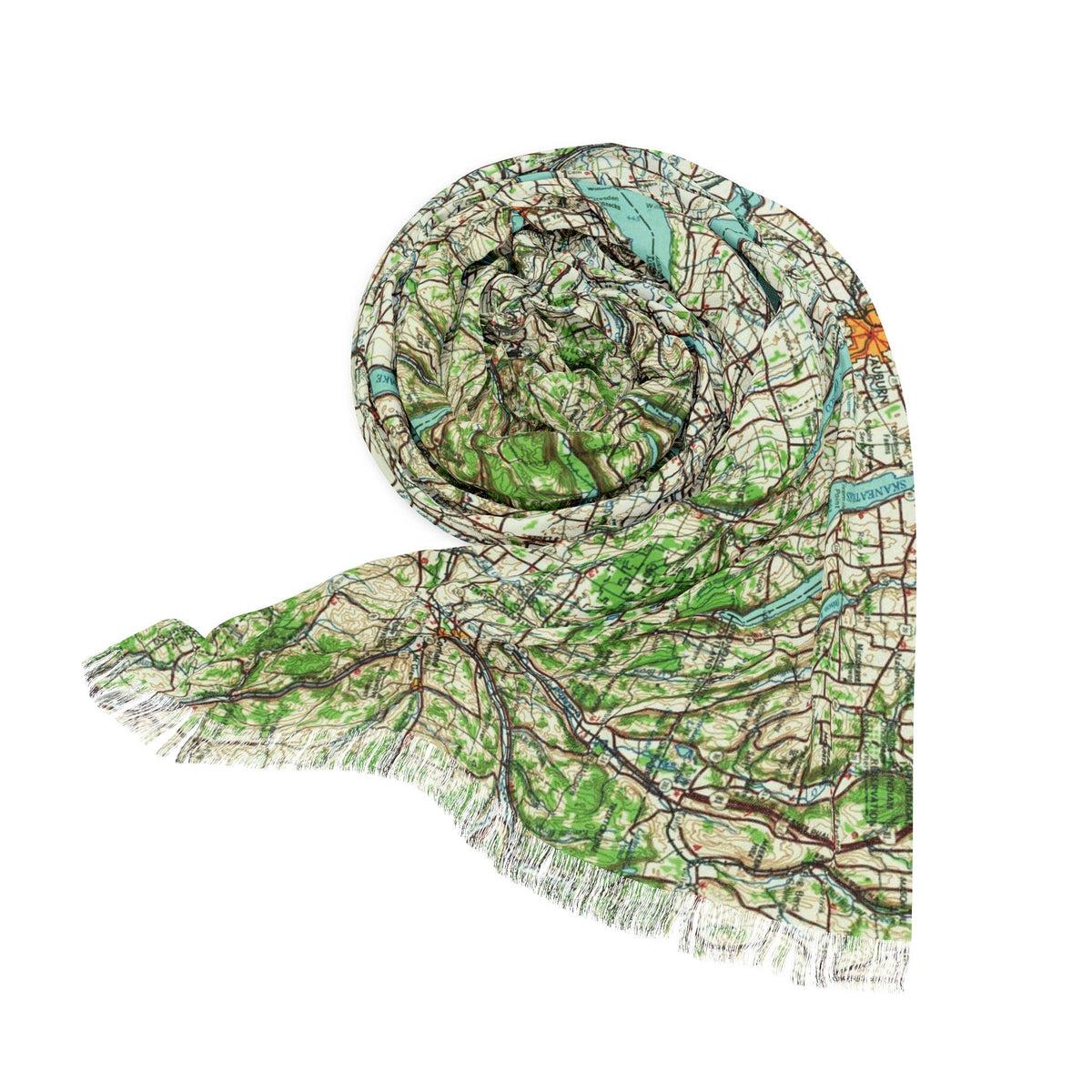 Finger Lakes New York Map Travel Scarf view 3