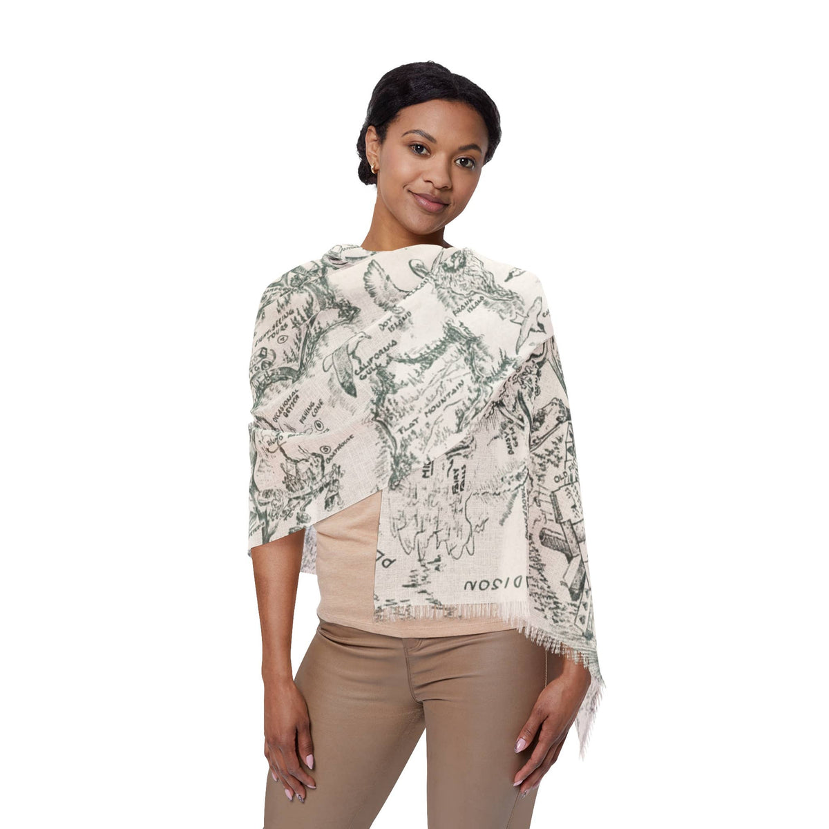 Yellowstone National Park Map Travel Scarf