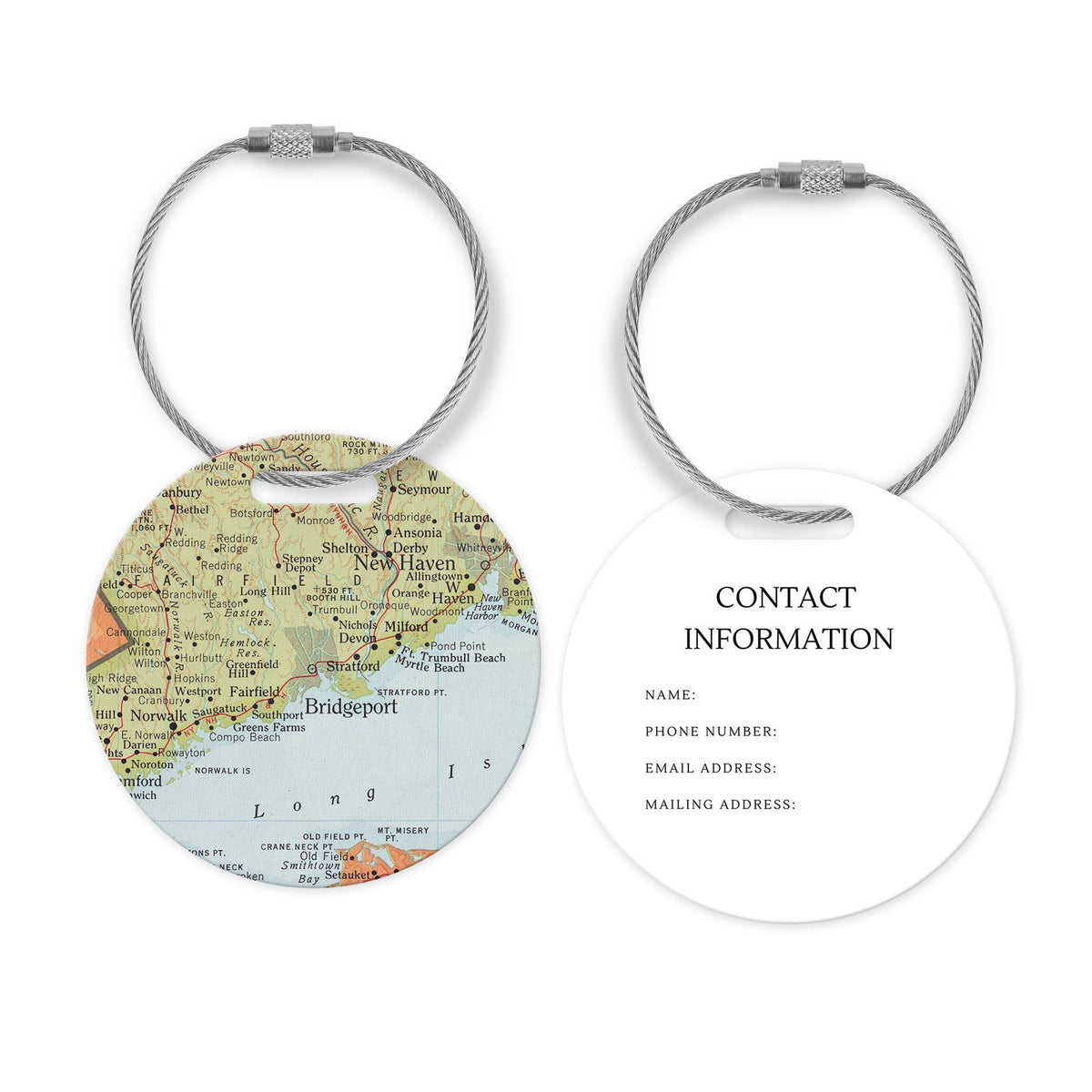 Bridgeport Connecticut Map Luggage Tag
