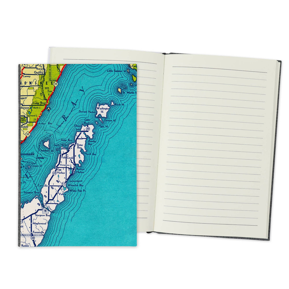 Door County Wisconsin Vintage Map Travel Journal