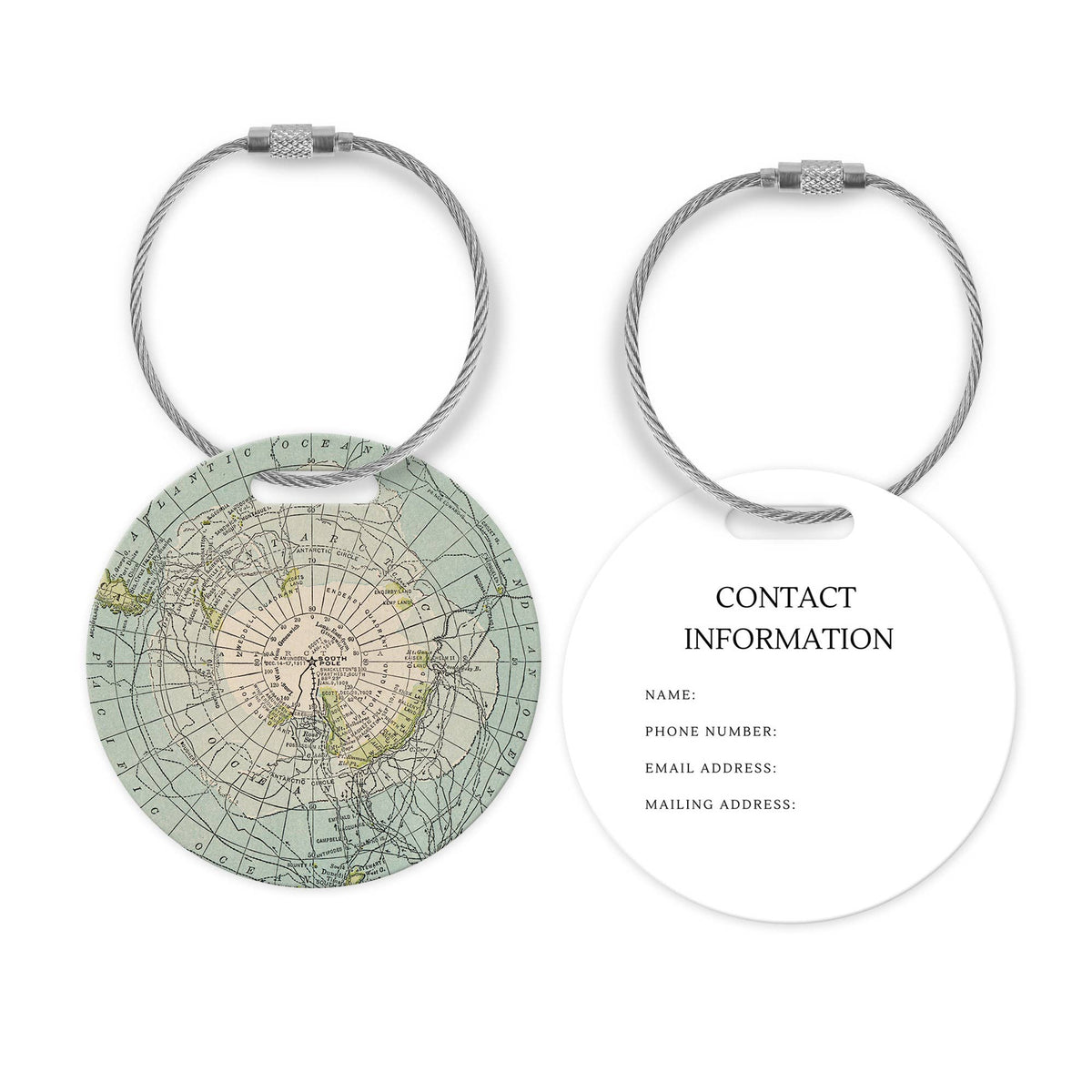 Antarctica Map Luggage Tag