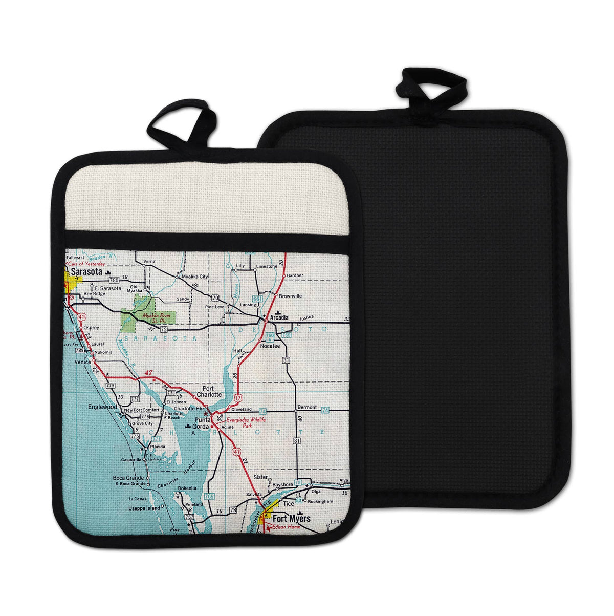 Port Charlotte Florida vintage map hot pad