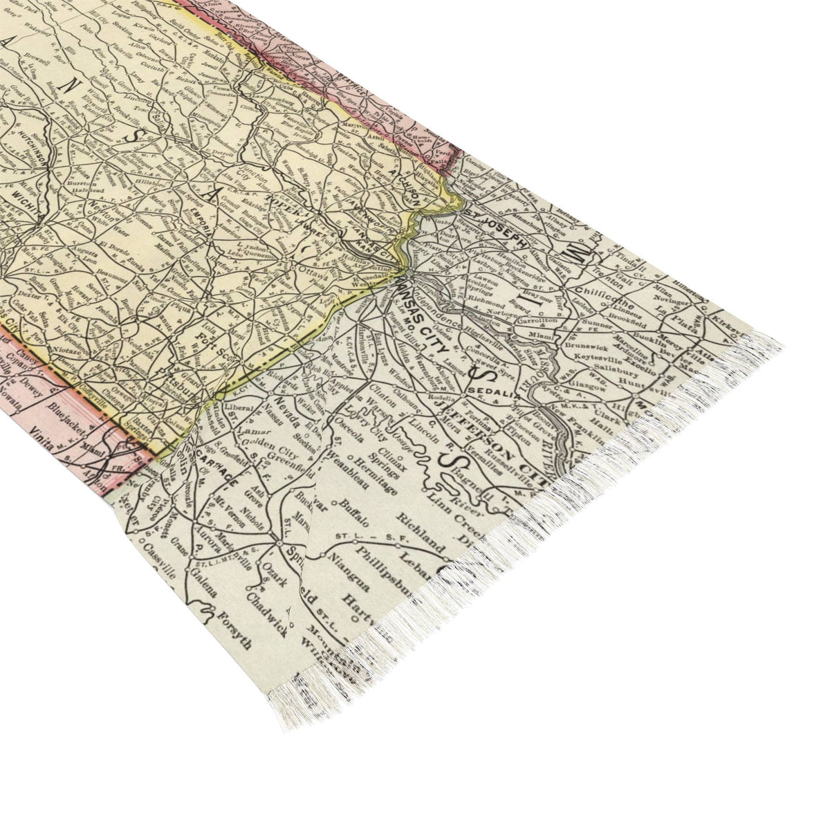 Kansas Map Travel Scarf view 4