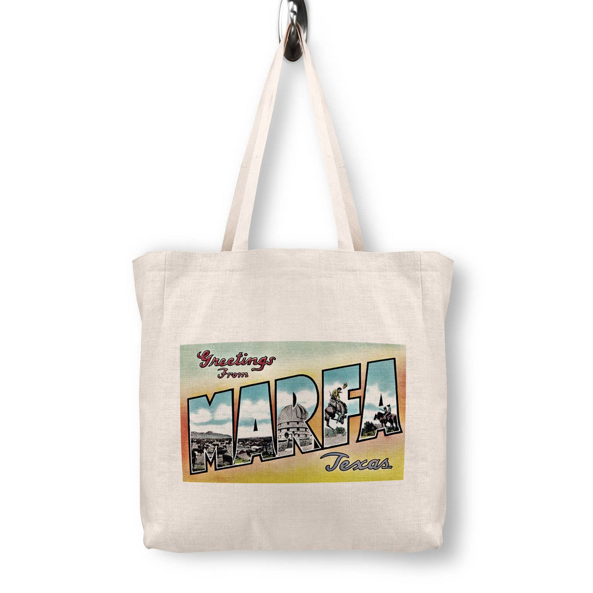 Marfa Texas Vintage Postcard Canvas Tote Bag