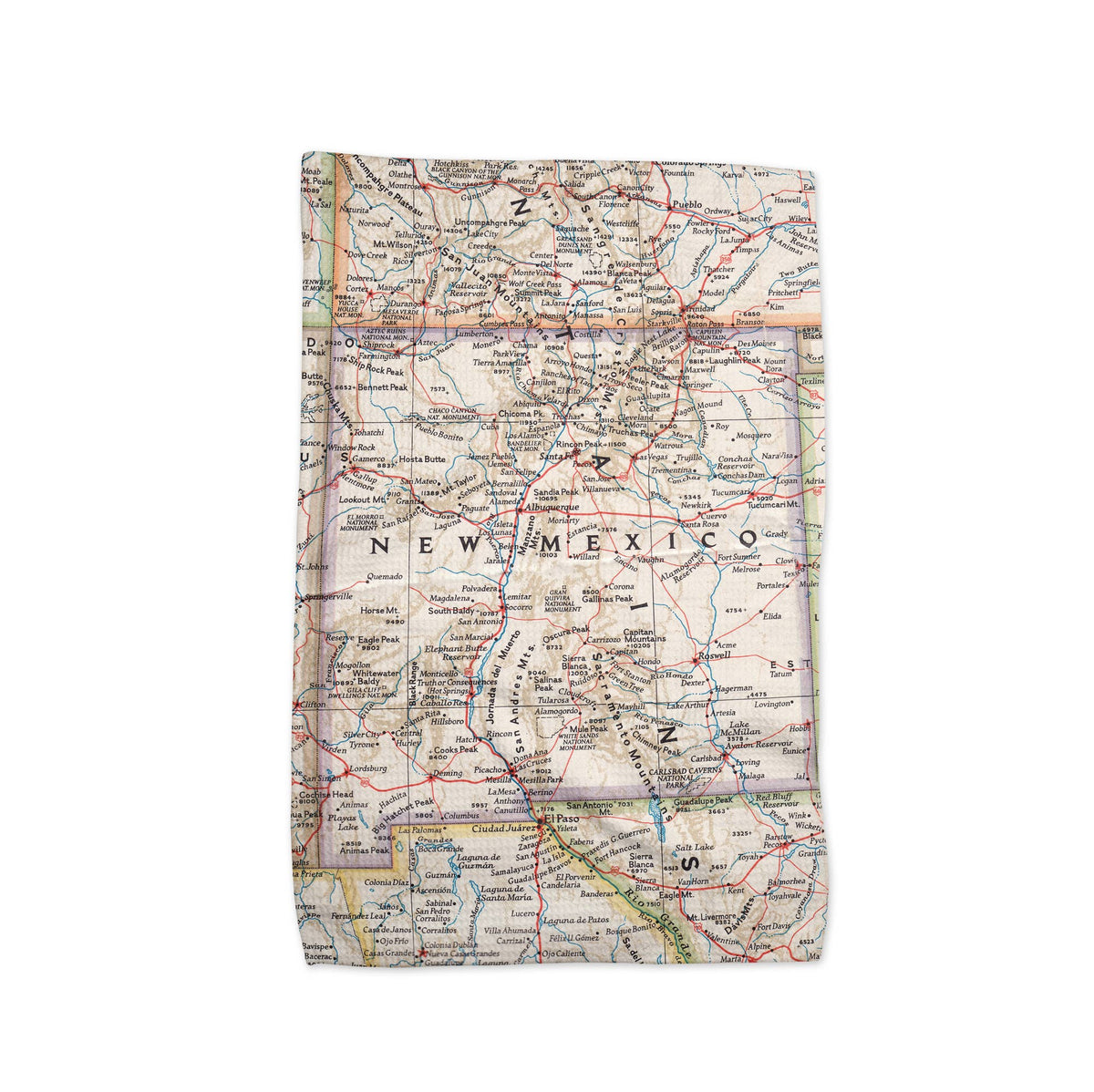 New Mexico map tea towel