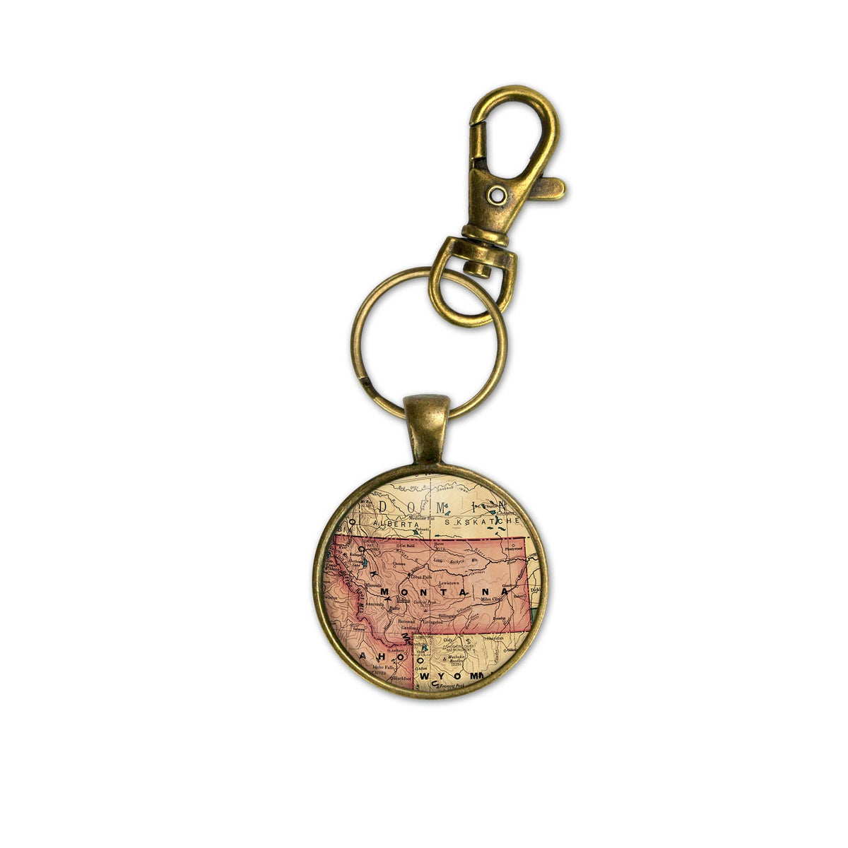 Montana vintage map keychain