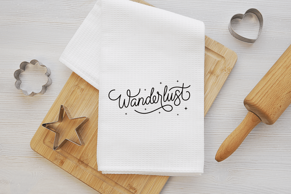 Wanderlust tea towel