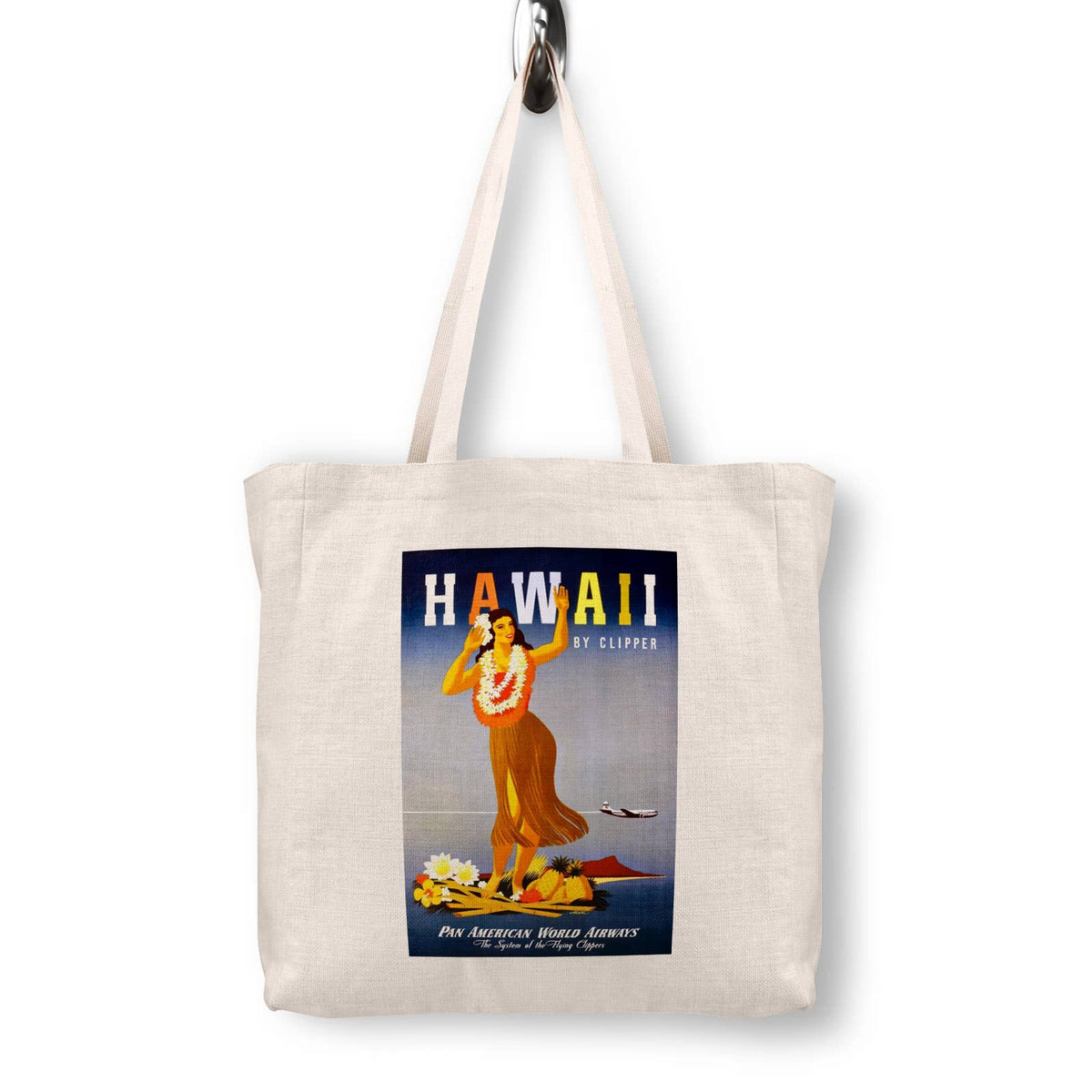 Hawaii Vintage Travel Poster Canvas Tote Bag