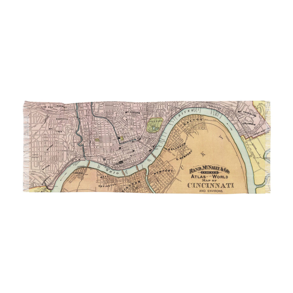 Cincinnati Ohio Map Travel Scarf view 2
