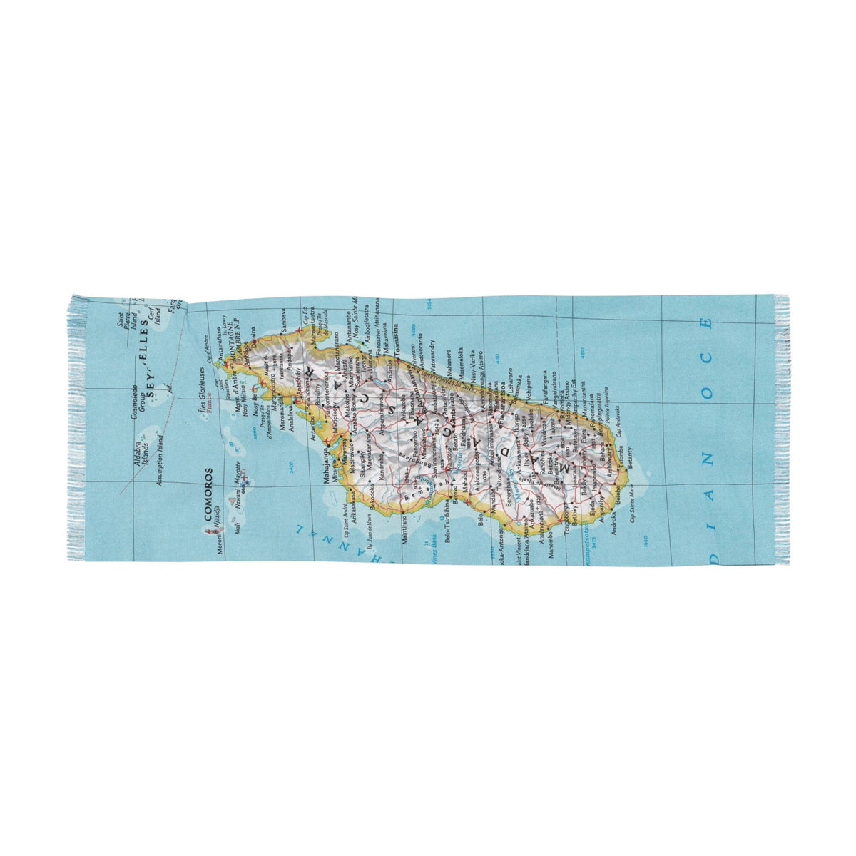 Madagascar Map Travel Scarf view 4