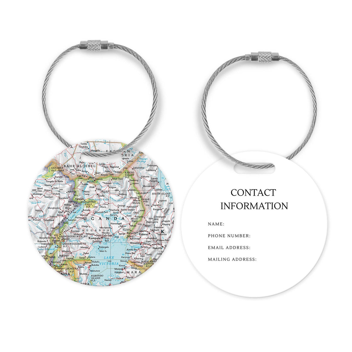 Uganda Map Luggage Tag