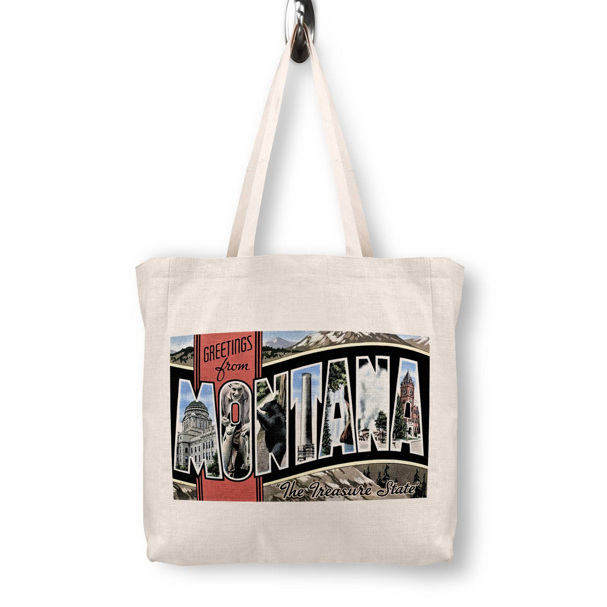 Montana Vintage Postcard Canvas Tote Bag