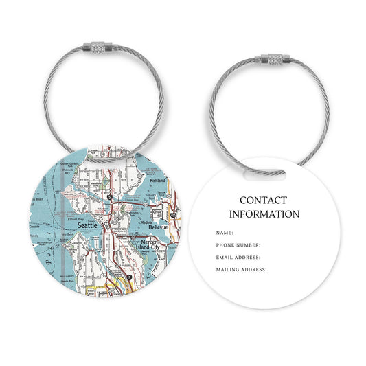Seattle Washington Map Luggage Tag and Handle Wrap view 2
